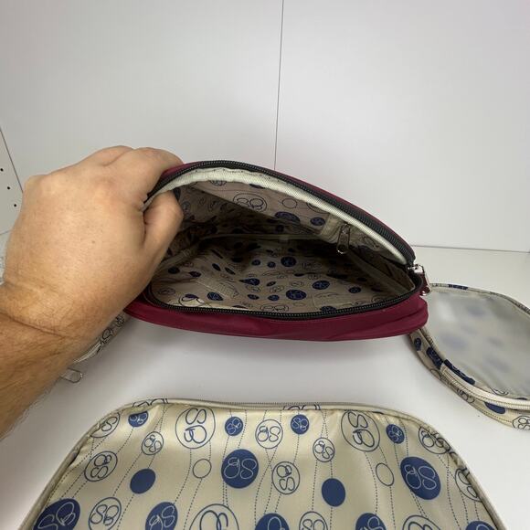 Samantha Brown Burgundy Travel Organizer Case Cosmetic Toiletry Bag with Inserts - Picture 6 of 11